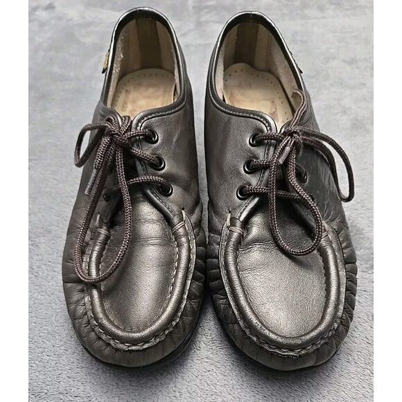SAS Tripad Metallic Pewter Grey Siesta Lace-up Casual Moc Shoes, size 7 Narrow - Picture 11 of 11